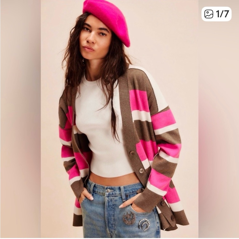 Free People League of Her Own Cardigan L NWOT